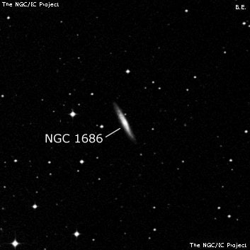 NGC 1686 - галактика. Описание NGC 1686:, Галактика в созвездии Эридан