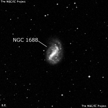 NGC 1688 - спиральная галактика с баром. Описание NGC 1688:, Галактика в созвездии Золотая Рыба