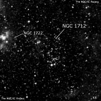NGC 1712 - рассеянное скопление звёзд. Описание NGC 1712:, Объект глубокого космоса в созвездии Золотая Рыба