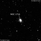 NGC 1716 - спиральная галактика с баром. Описание NGC 1716:, Галактика в созвездии Заяц