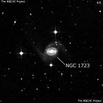NGC 1723 - спиральная галактика с баром. Описание NGC 1723:, Галактика в созвездии Эридан