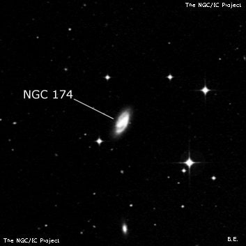 NGC 174 - спиральная галактика с баром. Описание NGC 174:, Галактика в созвездии Скульптор
