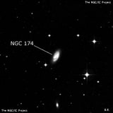 NGC 174 - спиральная галактика с баром. Описание NGC 174:, Галактика в созвездии Скульптор