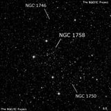 NGC 1758 - рассеянное скопление звёзд. Описание NGC 1758:, Рассеянное скопление в созвездии Телец