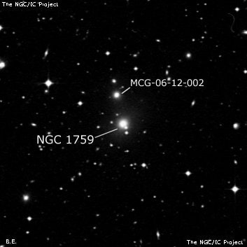 NGC 1759 - эллиптическая галактика. Описание NGC 1759:, Галактика в созвездии Резец