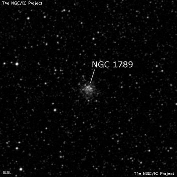 NGC 1789 - рассеянное скопление звёзд. Описание NGC 1789:, Шаровое скопление в созвездии Столовая Гора