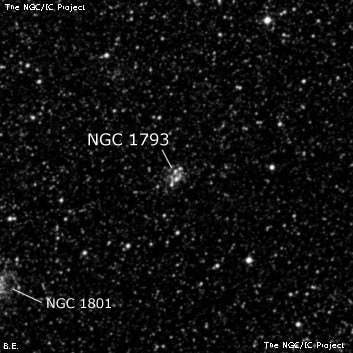 NGC 1793 - рассеянное скопление звёзд. Описание NGC 1793:, Рассеянное скопление в созвездии Золотая Рыба