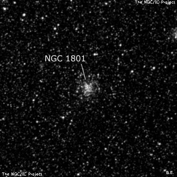 NGC 1801 - рассеянное скопление звёзд. Описание NGC 1801:, Шаровое скопление в созвездии Золотая Рыба