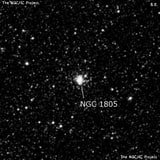 NGC 1805 - рассеянное скопление звёзд. Описание NGC 1805:, Шаровое скопление в созвездии Золотая Рыба