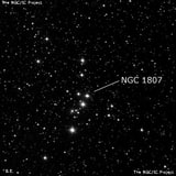 NGC 1807 - рассеянное скопление звёзд. Описание NGC 1807:, Рассеянное скопление в созвездии Телец