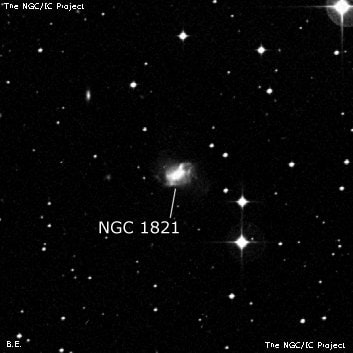 NGC 1821 - галактика неправильной формы. Описание NGC 1821:, Галактика в созвездии Заяц