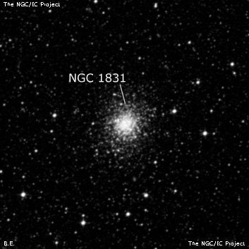 NGC 1831 - рассеянное скопление звёзд. Описание NGC 1831:, Шаровое скопление в созвездии Золотая Рыба