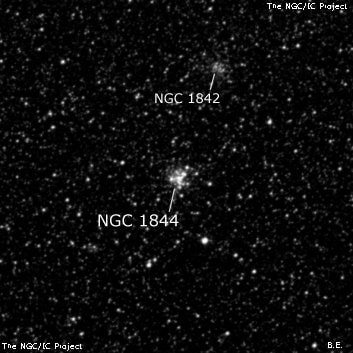 NGC 1844 - рассеянное скопление звёзд. Описание NGC 1844:, Рассеянное скопление в созвездии Золотая Рыба