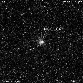 NGC 1847 - рассеянное скопление звёзд. Описание NGC 1847:, Рассеянное скопление в созвездии Золотая Рыба