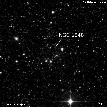 NGC 1848 - рассеянное скопление звёзд. Описание NGC 1848:, Рассеянное скопление в созвездии Столовая Гора