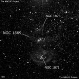 NGC 1869 - рассеянное скопление звёзд. Описание NGC 1869:, Комплекс туманностей в созвездии Золотая Рыба