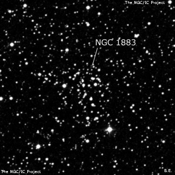 NGC 1883 - рассеянное скопление звёзд. Описание NGC 1883:, Рассеянное скопление в созвездии Возничий