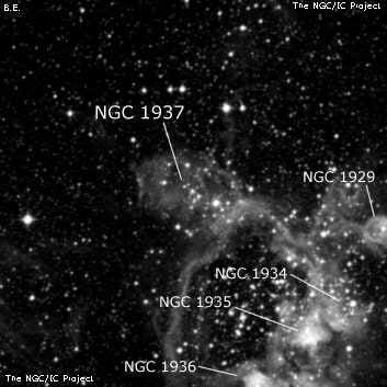 NGC 1937 - рассеянное скопление звёзд. Описание NGC 1937:, Объект глубокого космоса в созвездии Золотая Рыба
