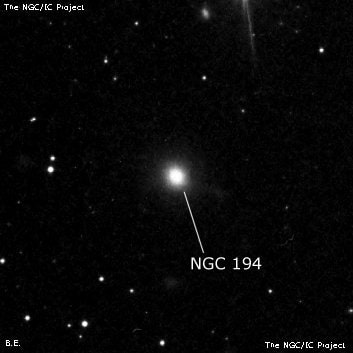 NGC 194 - эллиптическая галактика. Описание NGC 194:, Галактика в созвездии Рыбы