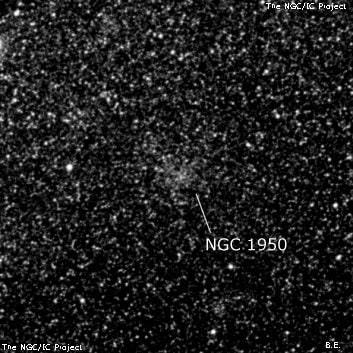 NGC 1950 - рассеянное скопление звёзд. Описание NGC 1950:, Рассеянное скопление в созвездии Столовая Гора