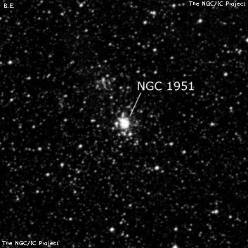 NGC 1951 - рассеянное скопление звёзд. Описание NGC 1951:, Рассеянное скопление в созвездии Золотая Рыба