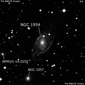 NGC 1954 - галактика. Описание NGC 1954:, Галактика в созвездии Заяц
