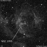 NGC 1955 - рассеянное скопление звёзд. Описание NGC 1955:, Область H II в созвездии Золотая Рыба