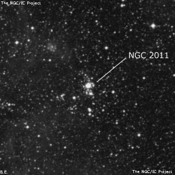 NGC 2011 - рассеянное скопление звёзд. Описание NGC 2011:, Рассеянное скопление в созвездии Золотая Рыба