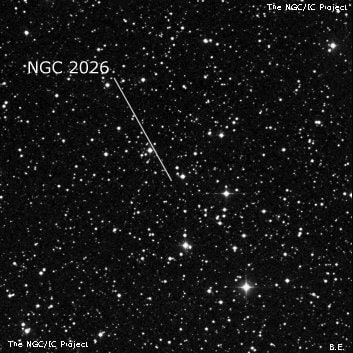 NGC 2026 - рассеянное скопление звёзд. Описание NGC 2026:, Рассеянное скопление в созвездии Телец