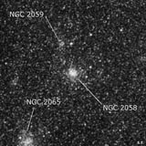 NGC 2058 - рассеянное скопление звёзд. Описание NGC 2058:, Рассеянное скопление в созвездии Столовая Гора