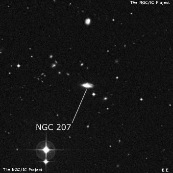 NGC 207 - спиральная галактика. Описание NGC 207:, Галактика в созвездии Кит
