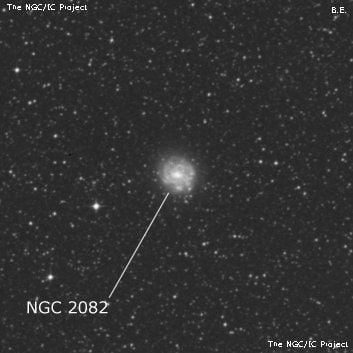 NGC 2082 - спиральная галактика с баром. Описание NGC 2082:, Галактика в созвездии Золотая Рыба