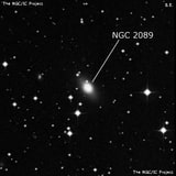 NGC 2089 - спиральная галактика с баром. Описание NGC 2089:, Галактика в созвездии Заяц