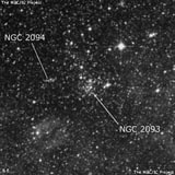 NGC 2093 - рассеянное скопление звёзд. Описание NGC 2093:, Объект глубокого космоса в созвездии Золотая Рыба