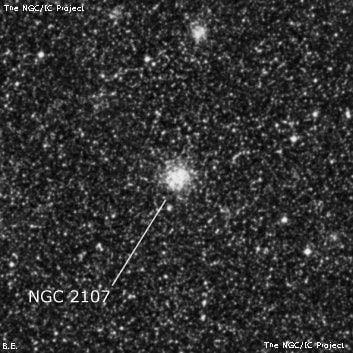 NGC 2107 - рассеянное скопление звёзд. Описание NGC 2107:, Рассеянное скопление в созвездии Столовая Гора