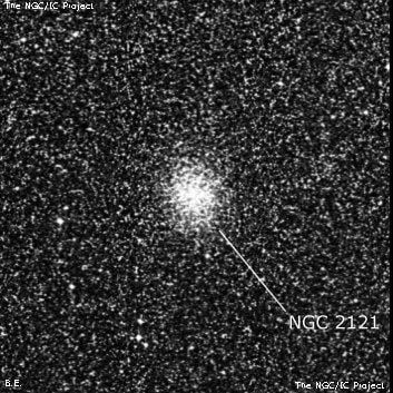 NGC 2121 - рассеянное скопление звёзд. Описание NGC 2121:, Шаровое скопление в созвездии Столовая Гора