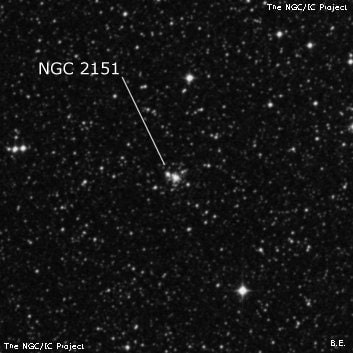 NGC 2151 - рассеянное скопление звёзд. Описание NGC 2151:, Рассеянное скопление в созвездии Золотая Рыба