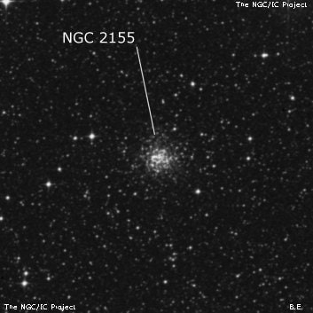 NGC 2155 - рассеянное скопление звёзд. Описание NGC 2155:, Шаровое скопление в созвездии Золотая Рыба