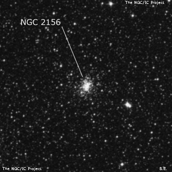 NGC 2156 - рассеянное скопление звёзд. Описание NGC 2156:, Шаровое скопление в созвездии Золотая Рыба