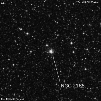 NGC 2166 - рассеянное скопление звёзд. Описание NGC 2166:, Рассеянное скопление в созвездии Золотая Рыба