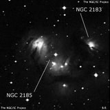 NGC 2185 - туманность. Описание NGC 2185:, Комплекс туманностей в созвездии Единорог