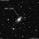 NGC 2206 - спиральная галактика с баром. Описание NGC 2206:, Галактика в созвездии Большой Пес