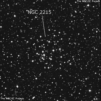 NGC 2215 - рассеянное скопление звёзд. Описание NGC 2215:, Рассеянное скопление в созвездии Единорог