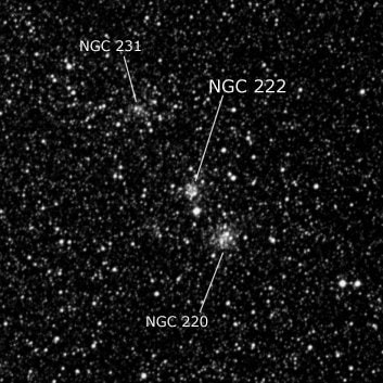 NGC 222 - рассеянное скопление звёзд. Описание NGC 222:, Рассеянное скопление в созвездии Тукан