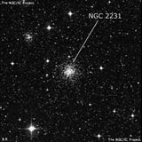 NGC 2231 - рассеянное скопление звёзд. Описание NGC 2231:, Шаровое скопление в созвездии Золотая Рыба