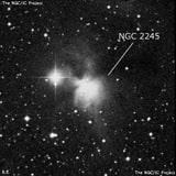 NGC 2245 - туманность. Описание NGC 2245:, Отражательная туманность в созвездии Единорог