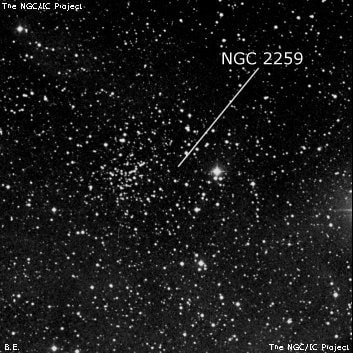 NGC 2259 - рассеянное скопление звёзд. Описание NGC 2259:, Рассеянное скопление в созвездии Единорог