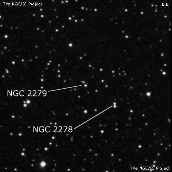 NGC 2279 - три звезды. Описание NGC 2279:, Объект глубокого космоса в созвездии Близнецы