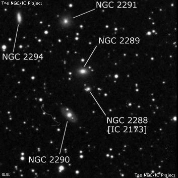 NGC 2288 - эллиптическая галактика. Описание NGC 2288:, Галактика в созвездии Близнецы