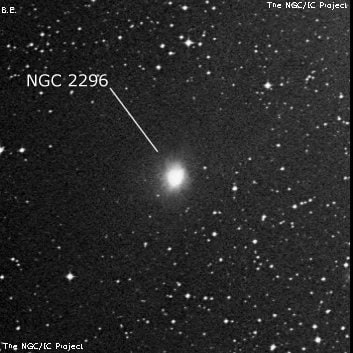 NGC 2296 - туманность. Описание NGC 2296:, Галактика в созвездии Большой Пес